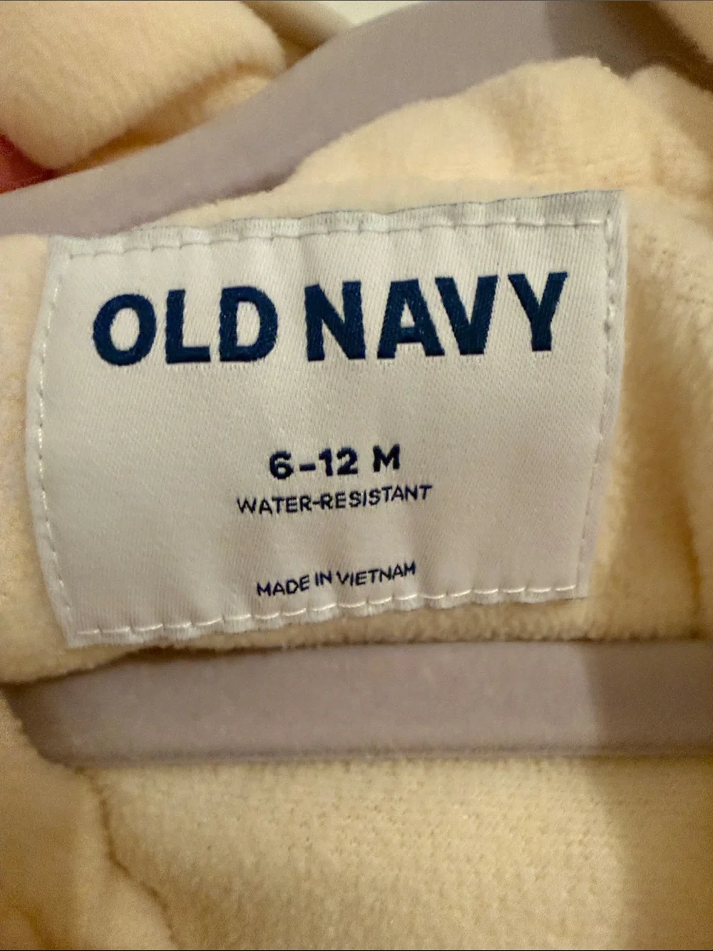 Old Navy Cream Quilted Footed Baby One-Piece with Red Rose Embroidery